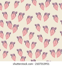 Tropical leaves seamless pattern. Rainforest leaf endless wallpaper. Exotic hawaiian plants backdrop. Nature background. Design for fabric , textile, surface, wrapping, cover. Vector illustration
