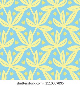 Tropical Leaves seamless pattern. Summer background. Vector illustration