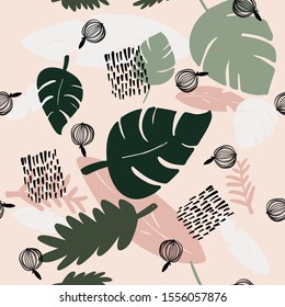 Tropical leaves seamless pattern for your design