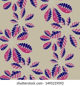 Tropical Leaves. Seamless Texture with Indian