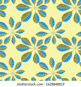 Tropical Leaves. Seamless Texture with Indian