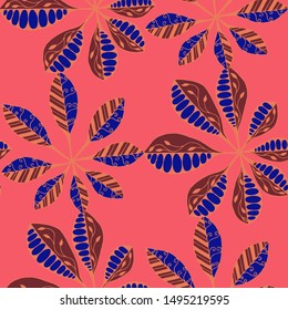Tropical Leaves. Seamless Texture with Orient