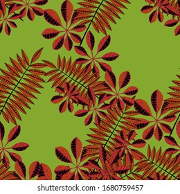 Tropical Leaves. Seamless Texture with Orient