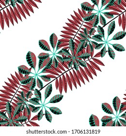 Hojas tropicales. Textura sin inconvenientes con orientación
