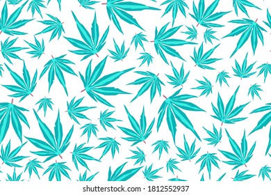 Tropical leaves seamless vector pattern