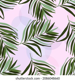 Tropical leaves. Seamless vector pattern, Stylish modern trending watercolor background