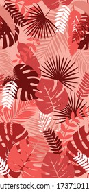 Hojas tropicales sin soldadura patrón vintage para papel textil o de pared