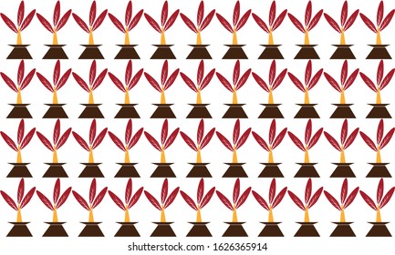 Tropical leaves seamless watercolor pattern.vector illustration
