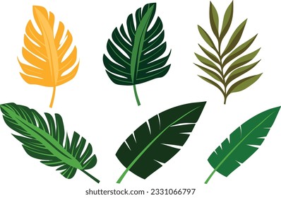 ilustración vectorial de hojas tropicales