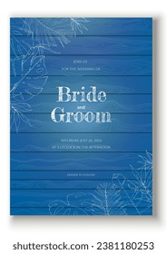 Tropical leaves sketch outline textured background wedding invitation vector