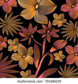 tropical leaves  with striped. beautiful striped color design