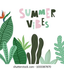 Tropical Leaves summer print