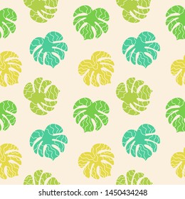 Tropical leaves trendy seamless pattern s. Abstract background. Great for fabric, textile Vector Illustration