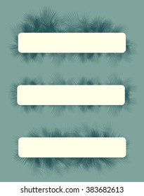 Tropical leaves vector background banner set