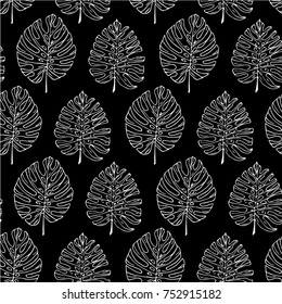 Tropical leaves vector illustration. 