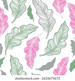 Tropical leaves. Vector illustration. Manual graphics. Suitable for decorating various surfaces.
