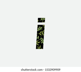 Tropical Leaves Vector Logo Letter I. I Letter Design Vector Green Leaves Tropical Logo Icon.