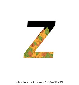 Tropical Leaves Vector Logo Letter Z. Z Letter Design Vector dead Leaves Tropical Logo Icon.
