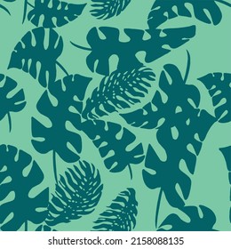 tropical leaves vector pattern, seamless pattern, all over print t shirt, printed men's tee, printed women's tee