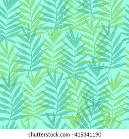 Tropical leaves. Vector seamless pattern
