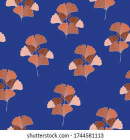 Vektor mit tropischem Laub, nahtlos wiederholt pattern.shell-Blätter mit blauem Hintergrund