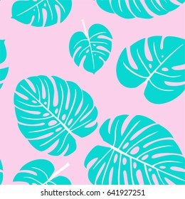 Tropical leaves. Vector seamless texture.