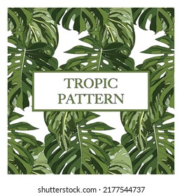 Tropische Blätter Tapeten Muster. Nahtloses Dschungeldesign.