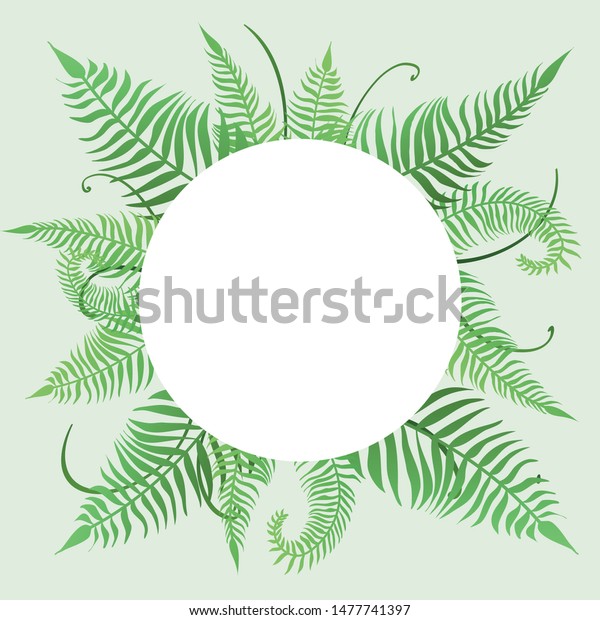 Tropical Leaves White Circle Add Title Stock Vector Royalty Free