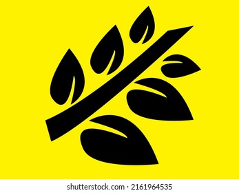 hojas tropicales, vector aislado en fondo amarillo