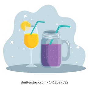 tropical lemon with juice beverage and smoothie