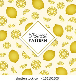 Tropical lemon pattern background in golden color