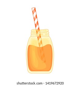 tropical lemonade in a cute cartoon style. beach party. Vector illustration isolated on white background.