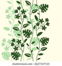 Tropical liana background vector illustration