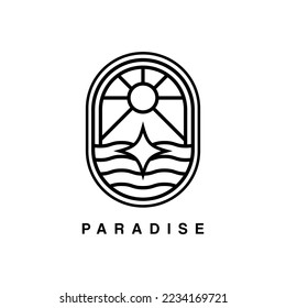 Tropical linear logos, symbols, icons design template.