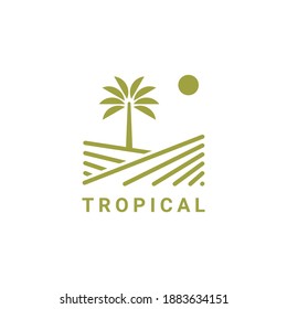 Tropical logo design symbol inspiration vector template