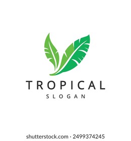 Tropisches Logo. Resort & Spa Emblem, Tropische Kosmetik, Schönheit, Bananenblätter Logo