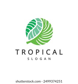 Tropical logo. Resort and Spa emblem, Tropical cosmetics, Beauty, Banana leaves Logo