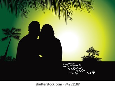 tropical looking out to sea vector