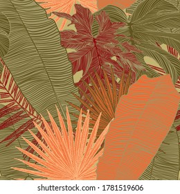 tropical luxury seamless pattern. super trend bright literate future neon acid psychedelic bright trendy for design fashion business textile design