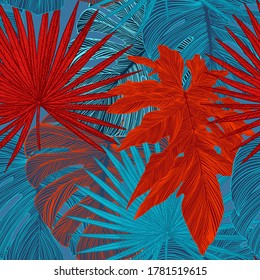 tropical luxury seamless pattern. super trend bright literate future neon acid psychedelic bright trendy for design fashion business textile design