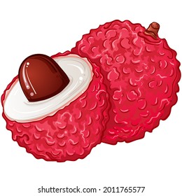 Leche tropical, media y entera. Ilustración vectorial de color brillante dibujada a mano aislada en fondo blanco. Iconos de fruta dibujados a mano. La comida de verano. Producto dietético