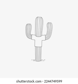 Tropical mexical succulent plant. Funny cactus, mexican symbol.