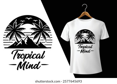 Tropical Mind T-Shirt Design vector 