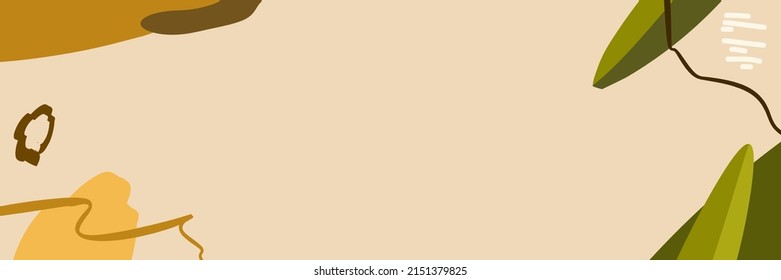 Tropical minimal banner background design template with space in the middle. Abstract banner vector illustration suitable for nature concept. 