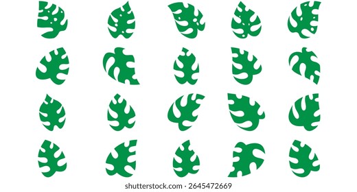 Tropical Monstera Leaf Flat Bundle