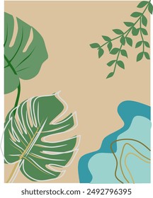 
Tropical Monstera Leaves Pattern Wallpaper, Tropical, Leaf. Aesthetic wallpaper of monstera deliciosa. 