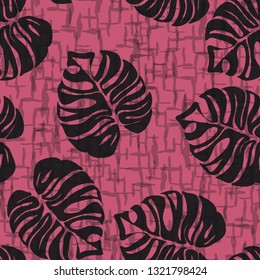 Tropical monstera pattern. Exotic seamless pattern with leaf.