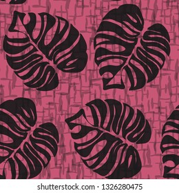 Tropical monstera pattern. Exotic seamless pattern with leaf.