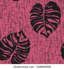 Tropical monstera pattern. Exotic seamless pattern with leaf.