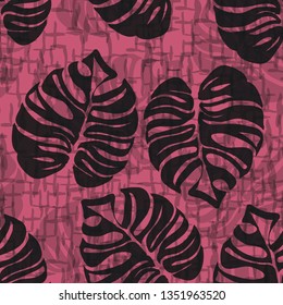 Tropical monstera pattern. Exotic seamless pattern with leaf.